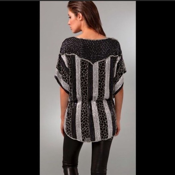𝅺parker Black and silver sequins tunic size XS - Picture 2 of 7